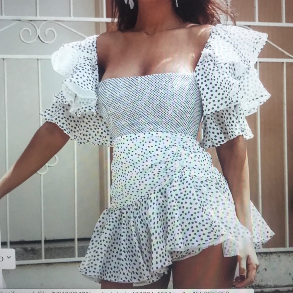 Polka Dot Ruffle Dress - Picture 2 of 3